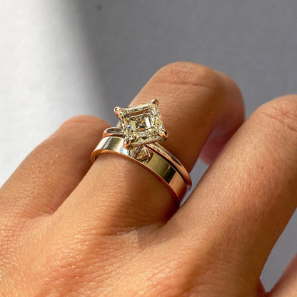 2 CT Asscher Solitaire CVD F/VS1 Diamond Engagement Ring 22