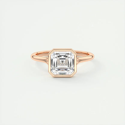 2 CT Asscher Bezel CVD F/VS1 Diamond Engagement Ring 15