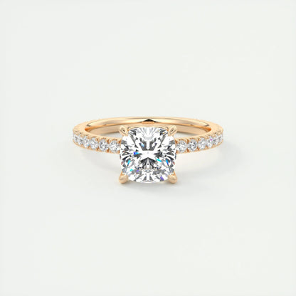 2 CT Cushion Solitaire CVD F/VS1 Diamond Engagement Ring 15