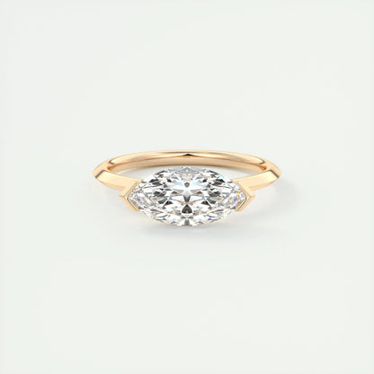 1.98 CT Marquise Half Bezel Solitaire Moissanite Engagement Ring 15