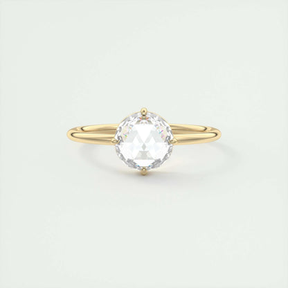 1.19 CT Round Rose Cut  Solitaire Moissanite Engagement Ring 15