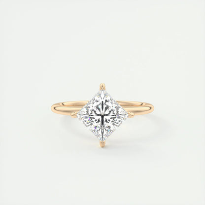 2.08 CT Princess Cut Solitaire Moissanite Engagement Ring 15