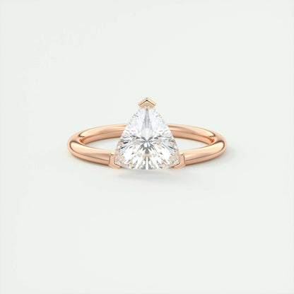 1.44 CT Trillion Cut Solitaire Moissanite Engagement Ring 15