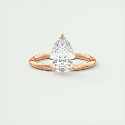 1.93 CT Pear Cut Solitaire Moissanite Engagement Ring 15