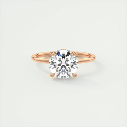 2.0 CT Round Solitaire Hidden Halo Moissanite Engagement Ring 15