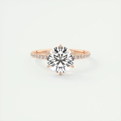 2.0 CT Round Cut Solitaire Pave Moissanite Engagement Ring 15