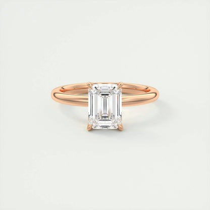 1.91 CT Emerald Cut Solitaire Moissanite Engagement Ring 15