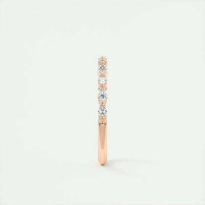 0.32 CT Marquise & Round Multi Stones CVD EF/VVS Diamond Wedding Band 16