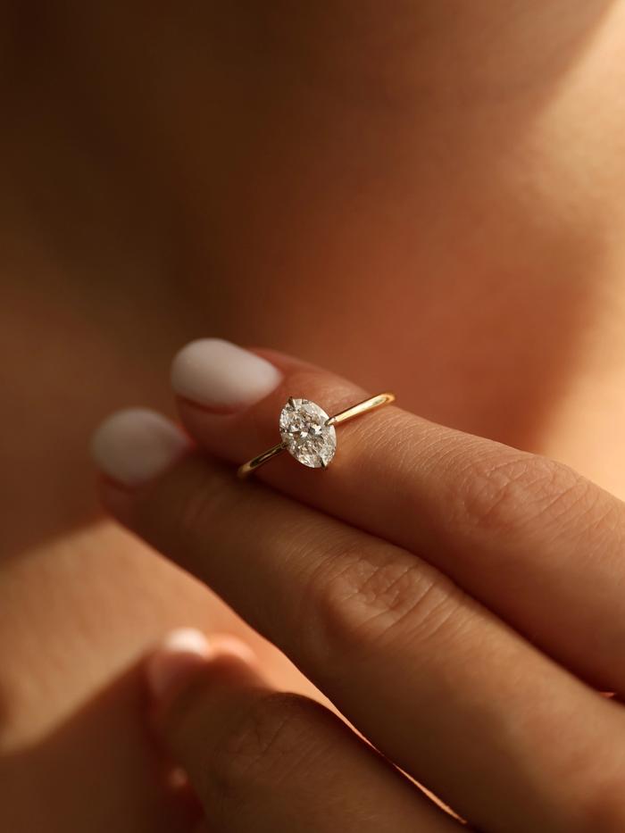 Marquise Cut Cluster Styled Lab Grown Diamond Engagement Ring