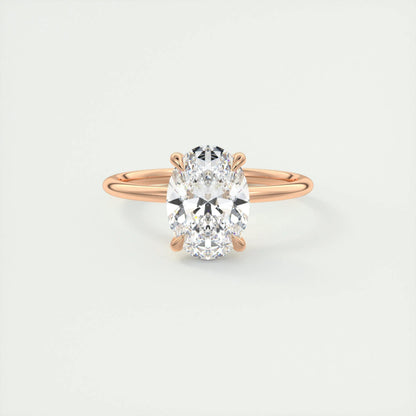 2 CT Oval Hidden Halo CVD F/VS1 Diamond Engagement Ring 9