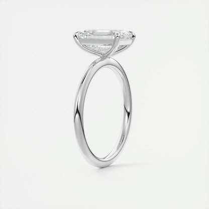 1.91 CT Emerald Cut Solitaire Moissanite Engagement Ring 7