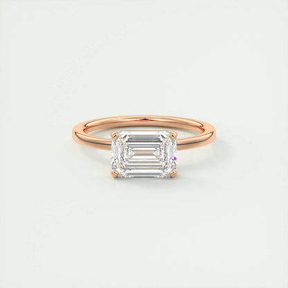 1.91 CT Emerald Cut Solitaire Moissanite Engagement Ring 16