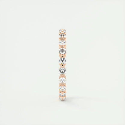 0.69 TCW Round Cut Bubble Prong Moissanite Bridal Wedding Band 12