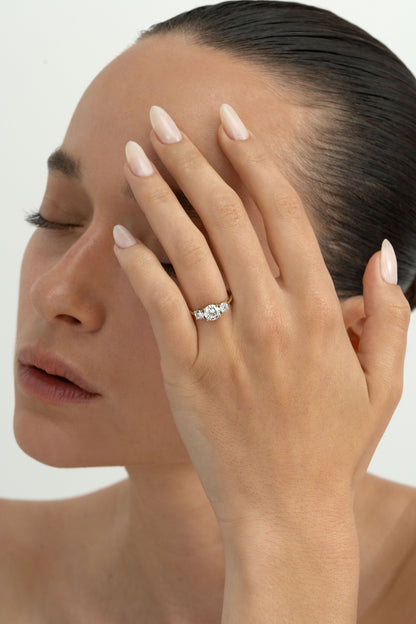2 CT Round Three Stones Lab Grown Diamond Engagement Ring