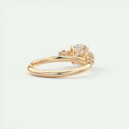 1.5 CT Round 3 Stones CVD F/VS1 Diamond Engagement Ring 16