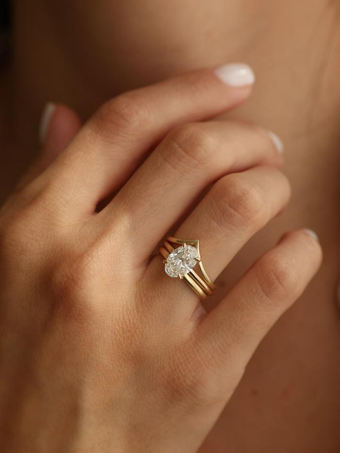 Marquise Cut Cluster Styled Lab Grown Diamond Engagement Ring