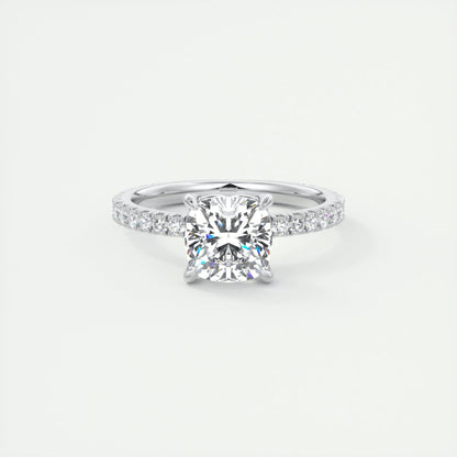 2 CT Cushion Solitaire CVD F/VS1 Diamond Engagement Ring 1