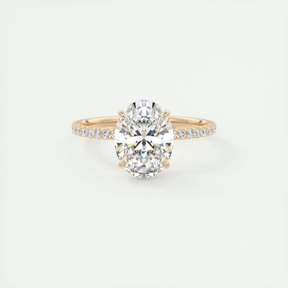 1.91 CT Oval Cut Solitaire Pave Moissanite Engagement Ring 16