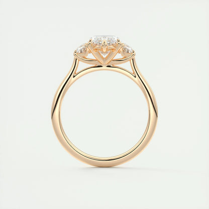 1.98 CT Marquise Cut Three Stone Moissanite Engagement Ring 20