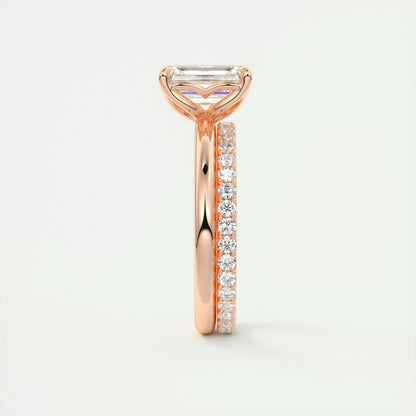 1.91 CT Emerald Cut Solitaire Moissanite Engagement Ring 19