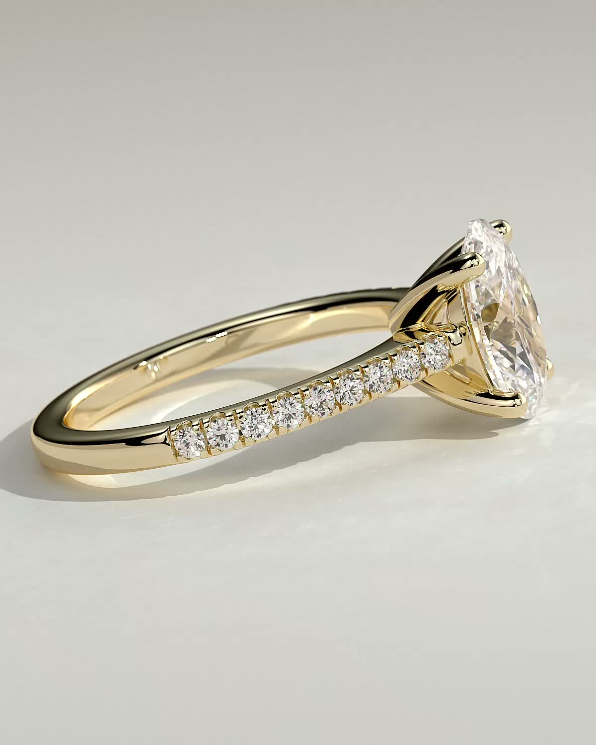 Oval Pave Lab Grown Diamond Engagement Ring