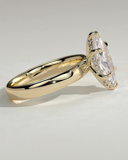 Marquise Bold Hidden Halo Lab Grown Diamond Engagement Ring