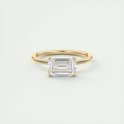 1.91 CT Emerald Cut Solitaire Moissanite Engagement Ring 9