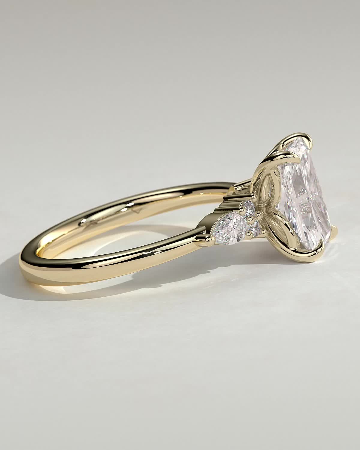 Radiant Cluster Lab Grown Diamond Engagement Ring