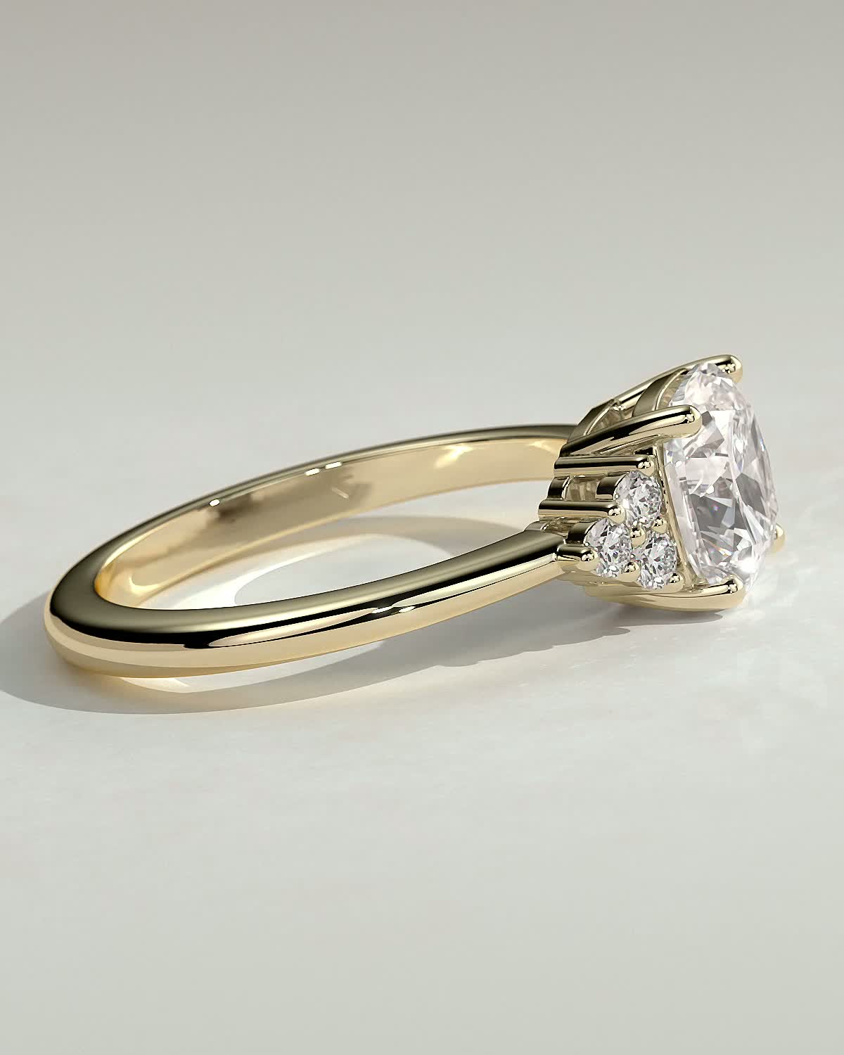 Cushion Cluster Lab Grown Diamond Engagement Ring