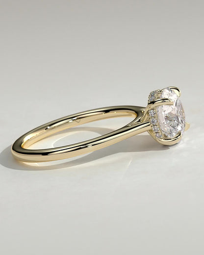 Round Cathedral & Hidden Halo Lab Grown Diamond Engagement Ring