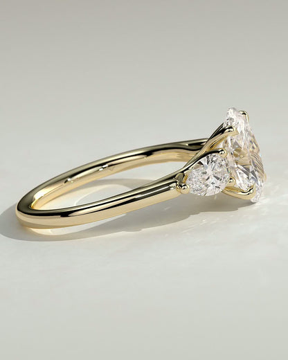 Oval Three Stones Lab Grown Diamond Engagement Ring