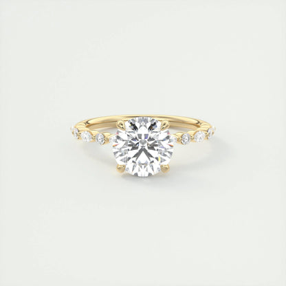 2.0 CT Round Solitaire Pave Moissanite Engagement Ring 8
