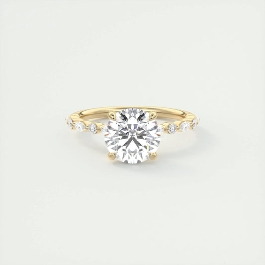 2.0 CT Round Solitaire Pave Moissanite Engagement Ring 8