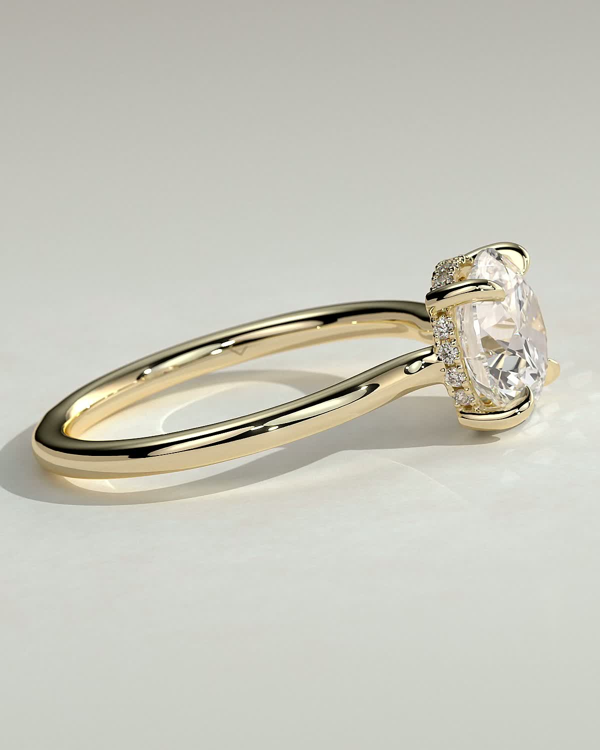 Round Hidden Halo Lab Grown Diamond Engagement Ring