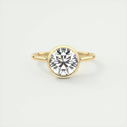 2.0 CT Round Bezel Solitaire Moissanite Engagement Ring 7