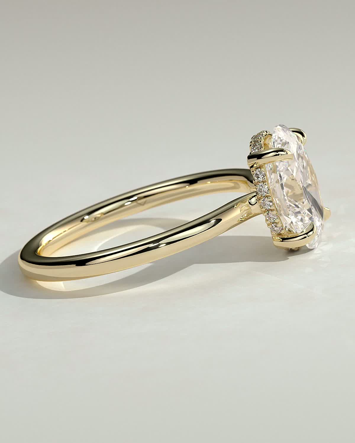Oval Hidden Halo Lab Grown Diamond Engagement Ring
