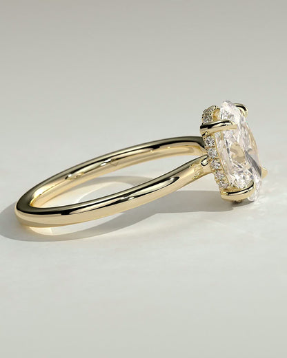 Oval Hidden Halo Lab Grown Diamond Engagement Ring