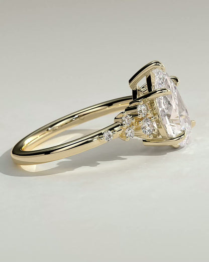 Pear Cluster Lab Grown Diamond Engagement Ring