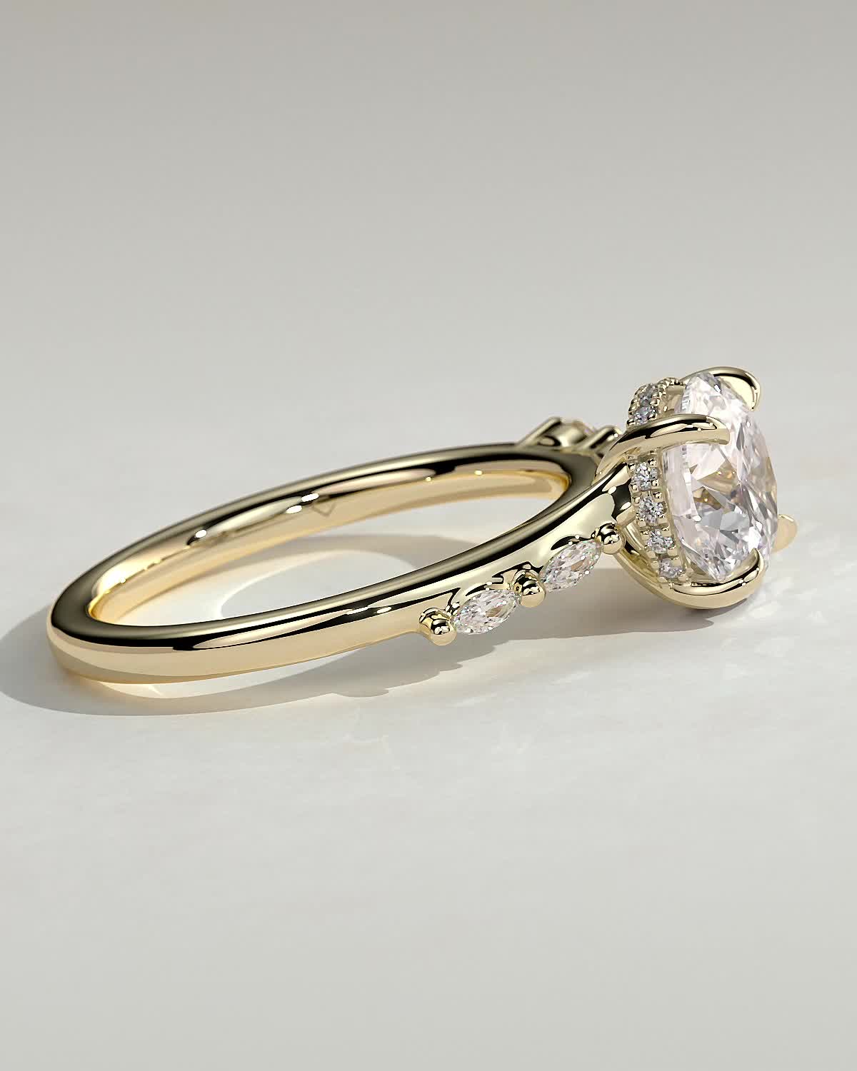 Round Pave & Hidden Halo Lab Grown Diamond Engagement Ring