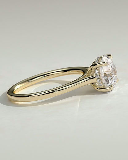 Round Cathedral & Hidden Halo Lab Grown Diamond Engagement Ring