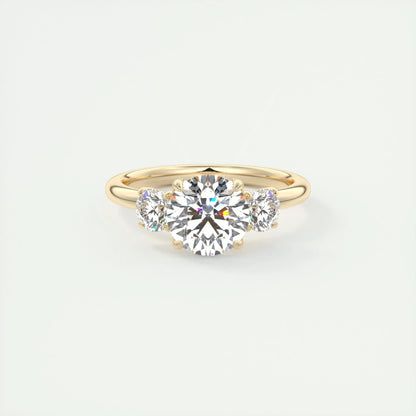 1.5 CT Round 3 Stones CVD F/VS1 Diamond Engagement Ring 7