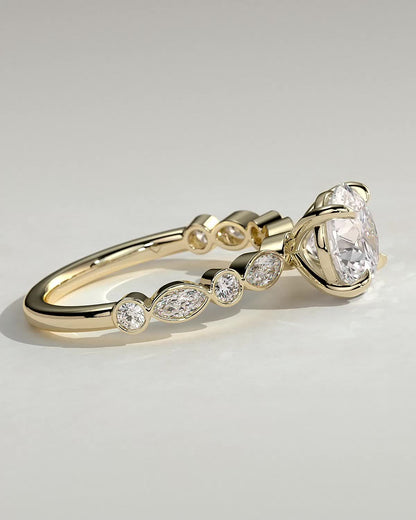 Round Pave Lab Grown Diamond Engagement Ring