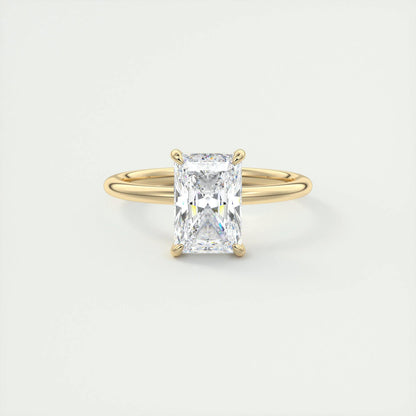 2.10 CT Radiant Solitaire Hidden Halo Moissanite Engagement Ring 8