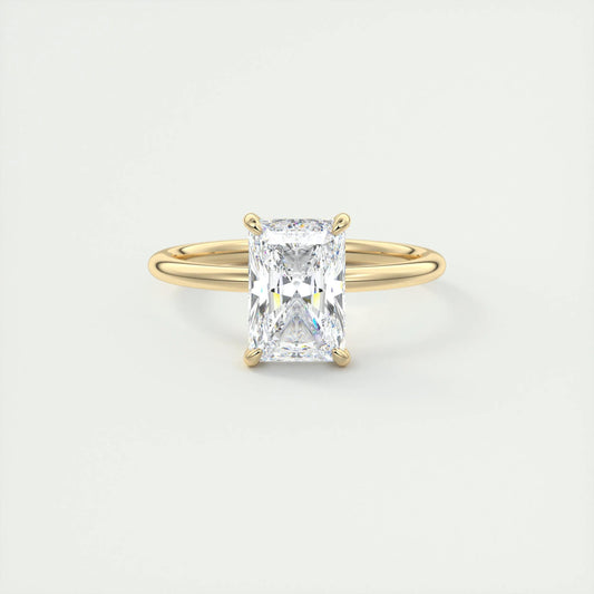 2.10 CT Radiant Solitaire Hidden Halo Moissanite Engagement Ring 8