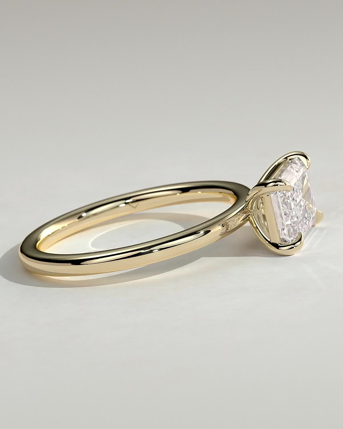 Emerald East West Solitaire Lab Grown Diamond Engagement Ring
