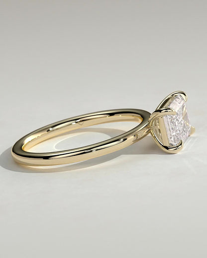 Emerald East West Solitaire Lab Grown Diamond Engagement Ring