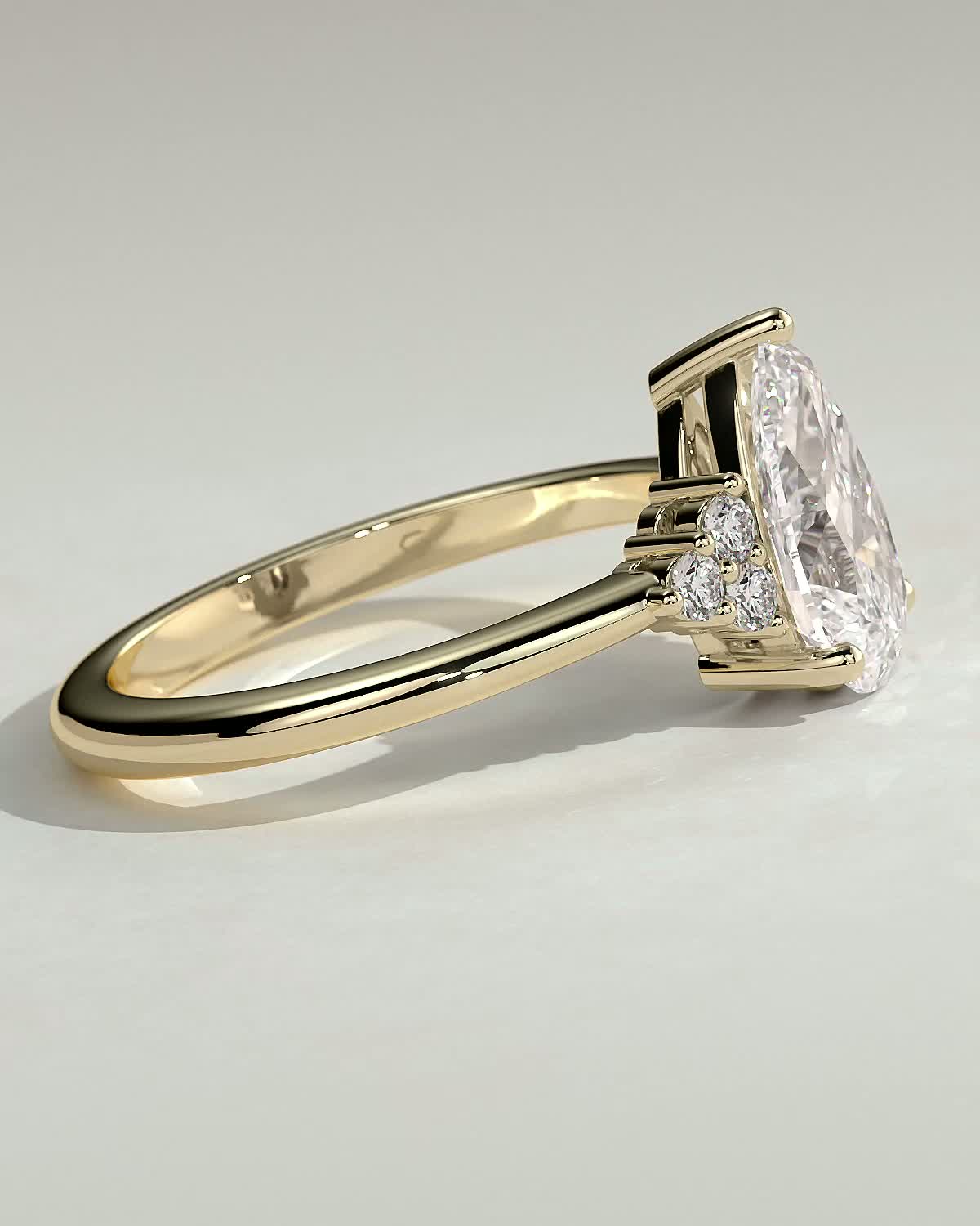 Pear Cluster Lab Grown Diamond Engagement Ring