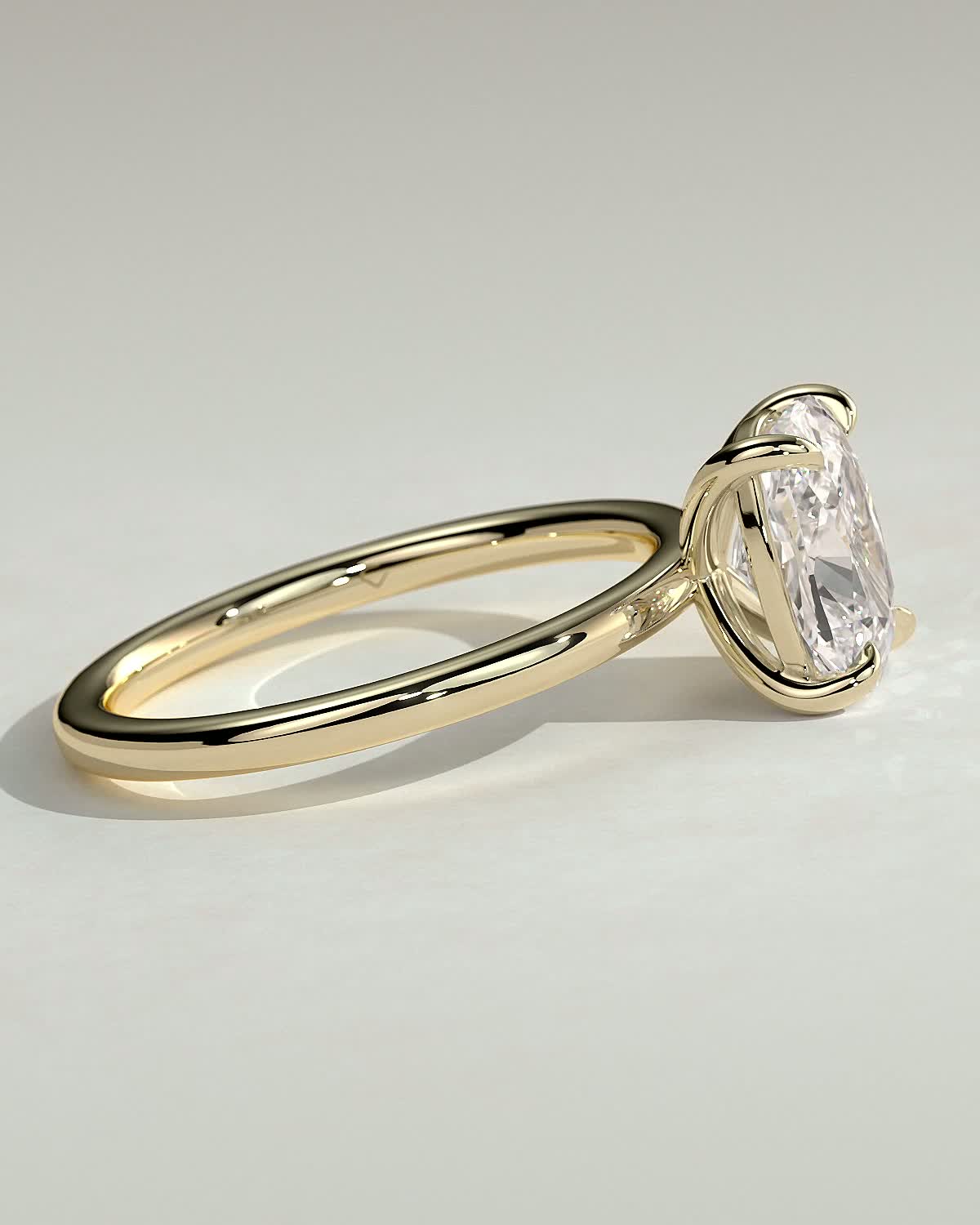 Elongated Cushion Solitaire Lab Grown Diamond Engagement Ring