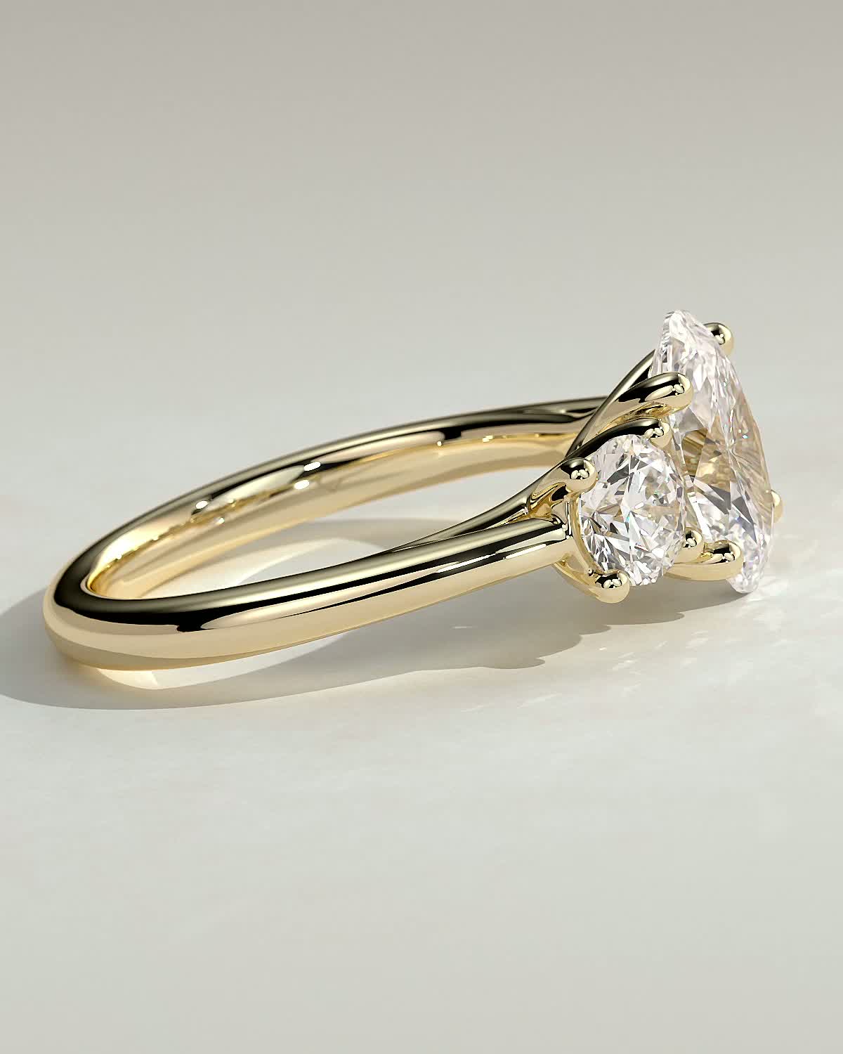 Oval Three Stones Lab Grown Diamond Engagement Ring