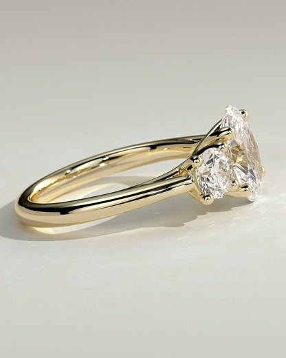 Oval Three Stones Lab Grown Diamond Engagement Ring